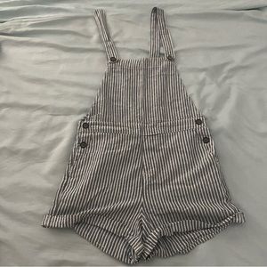 Striped Shorts Overalls
